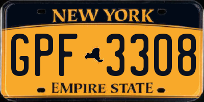 NY license plate GPF3308