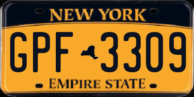 NY license plate GPF3309
