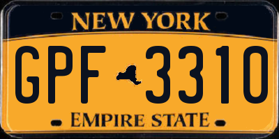 NY license plate GPF3310