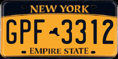 NY license plate GPF3312