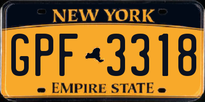 NY license plate GPF3318