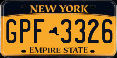 NY license plate GPF3326