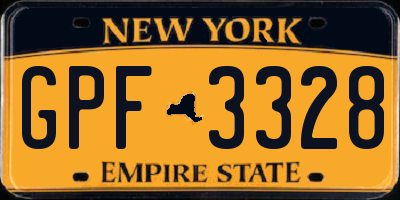 NY license plate GPF3328