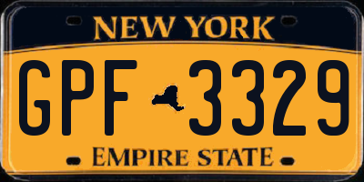NY license plate GPF3329