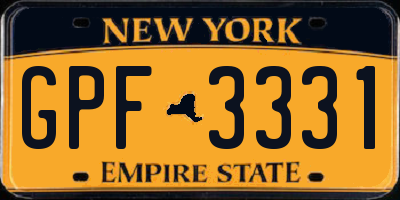 NY license plate GPF3331