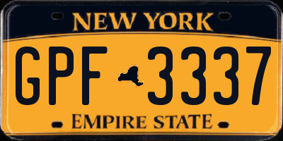 NY license plate GPF3337