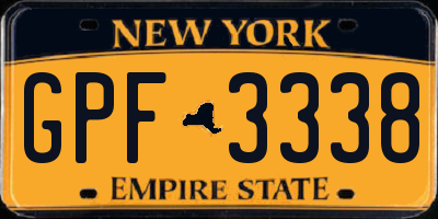 NY license plate GPF3338