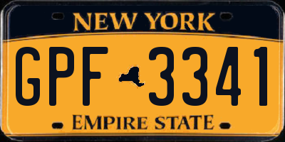 NY license plate GPF3341