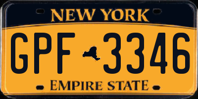 NY license plate GPF3346