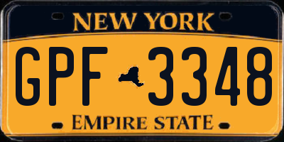 NY license plate GPF3348