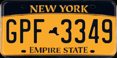 NY license plate GPF3349