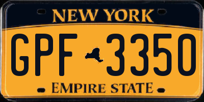 NY license plate GPF3350