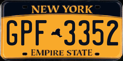 NY license plate GPF3352