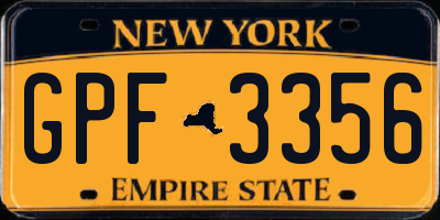 NY license plate GPF3356