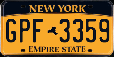 NY license plate GPF3359