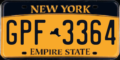 NY license plate GPF3364