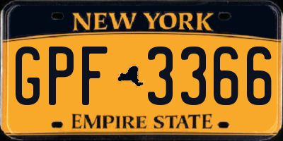 NY license plate GPF3366