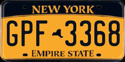 NY license plate GPF3368