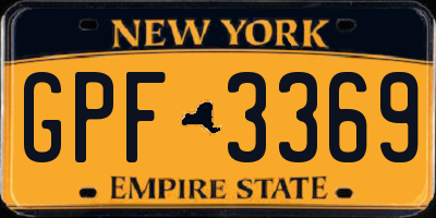 NY license plate GPF3369