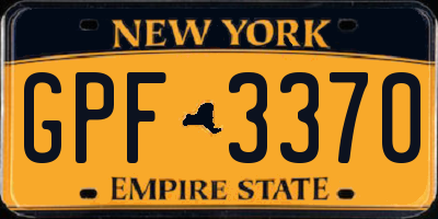 NY license plate GPF3370