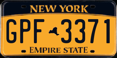 NY license plate GPF3371
