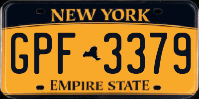 NY license plate GPF3379