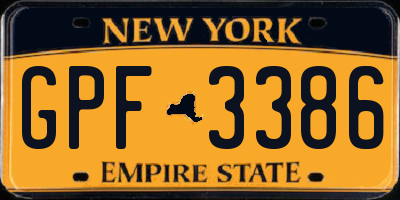 NY license plate GPF3386