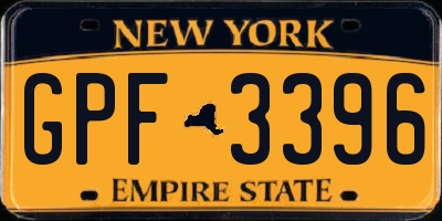 NY license plate GPF3396
