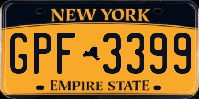 NY license plate GPF3399