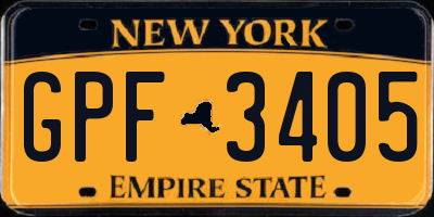 NY license plate GPF3405