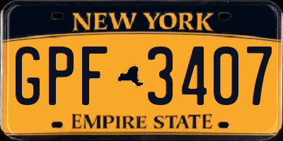 NY license plate GPF3407