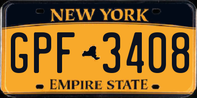 NY license plate GPF3408