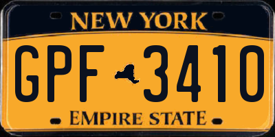 NY license plate GPF3410