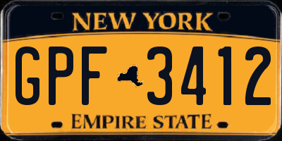 NY license plate GPF3412