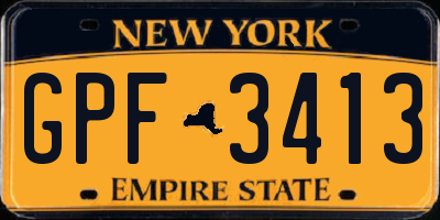 NY license plate GPF3413