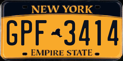 NY license plate GPF3414