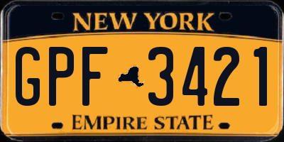 NY license plate GPF3421