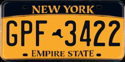 NY license plate GPF3422