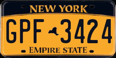 NY license plate GPF3424
