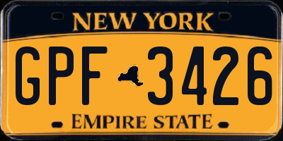 NY license plate GPF3426