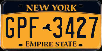 NY license plate GPF3427