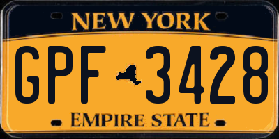 NY license plate GPF3428