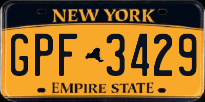 NY license plate GPF3429