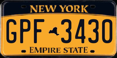 NY license plate GPF3430