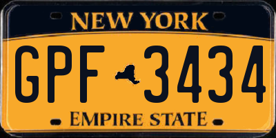 NY license plate GPF3434