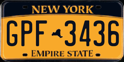 NY license plate GPF3436