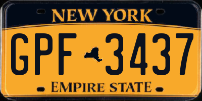 NY license plate GPF3437