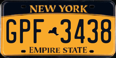 NY license plate GPF3438