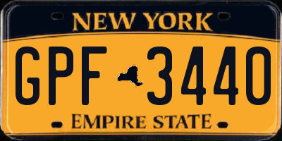 NY license plate GPF3440