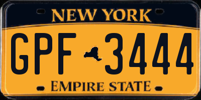 NY license plate GPF3444